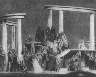 Сцена из спектакля «Лисистрата». Музыкальная студия МХАТа. 1923