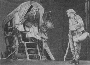Сцена из спектакля «Мамаша Кураж и ее дети». Драматический немецкий театр «Берлинер ансамбль». 1939