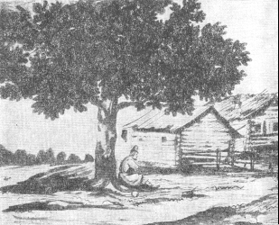 Крестьянин под деревом. Перо, чернила. 1832—34.
