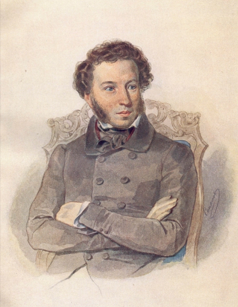 А. С. Пушкин. Акварель П. Ф. Соколова, 1830.