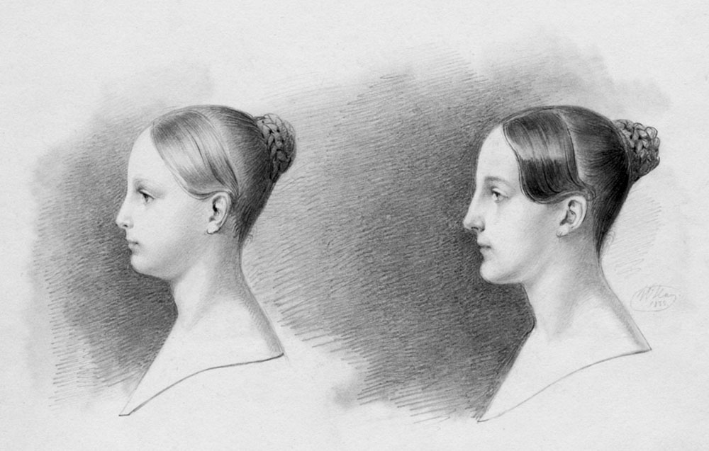 В. И. Гау. Великие княжны Ольга и Мария Николаевны. 1835