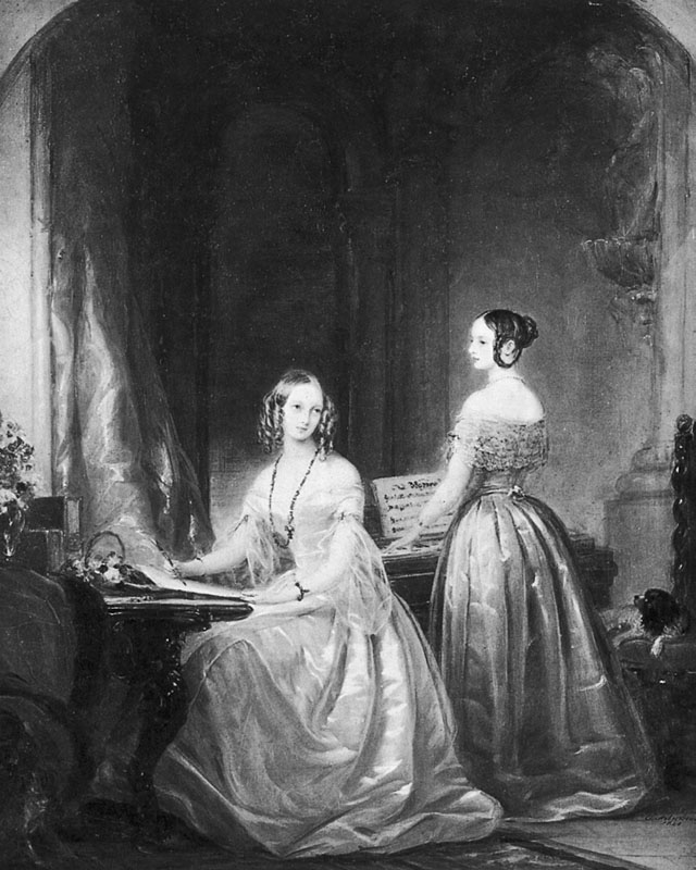 Великие княжны Ольга и Александра Николаевны. 1840 г.