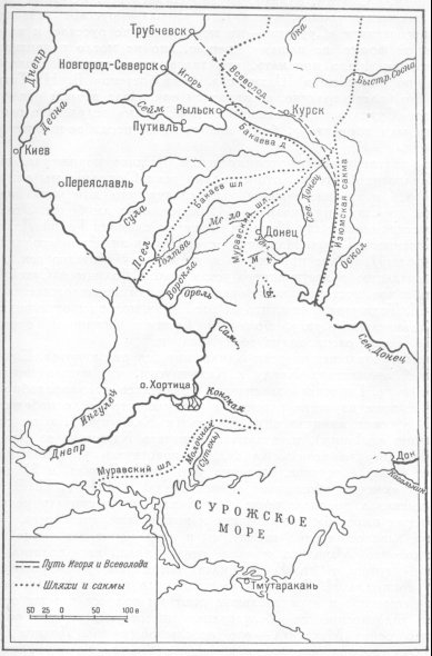 Карта похода игоря святославича
